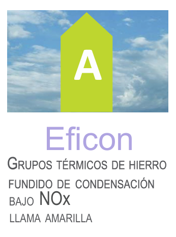 Caldera Eficon clase A, grupos térmicos de hierro fundido de condensación con llama amarilla y bajas emisiones NOx