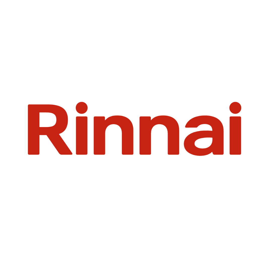 Logo oficial de Rinnai, fabricante japonés de calderas de gas