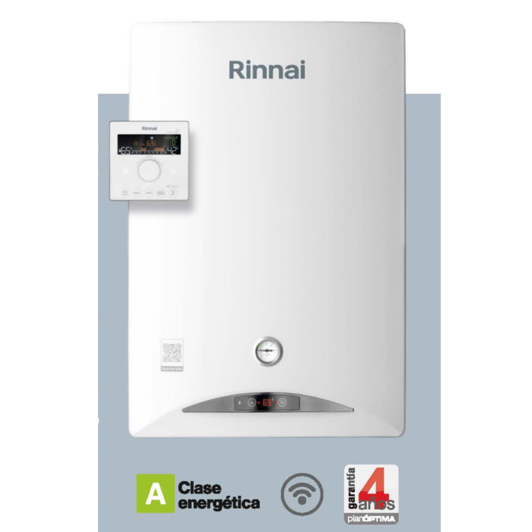 Caldera Rinnai Zen de gas con display digital, clase energética A y garantía 4 años